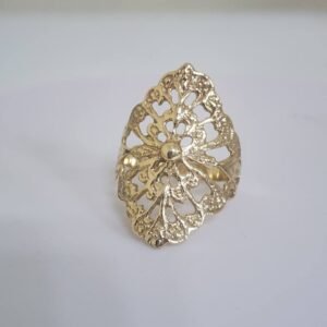 Anillo de Oro Diseño Floral Filigrana