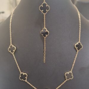 collar trébol negro oro 14k | estilo van cleef