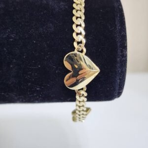 Pulsera de Oro con Dije de Corazón